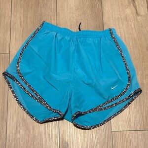 Nike Women's Blue Athletic Shorts with Black Trim